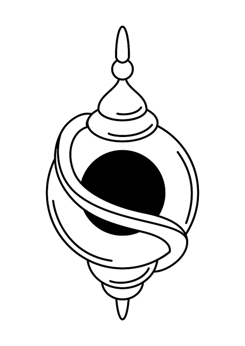 magic talisman or amulet. mystic, alchemy, spirituality,  art. isolated vector illustration. black and white simbol.