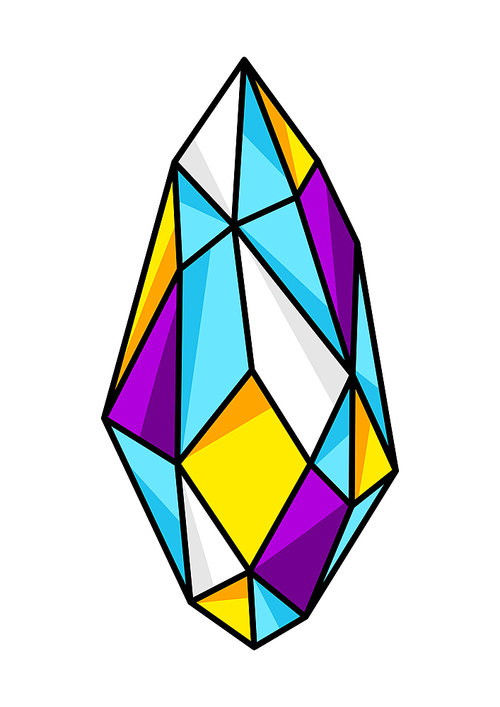 magic crystal or amulet. mystic, alchemy, spirituality,  art. isolated vector illustration. esoteric symbol in cartoon style.
