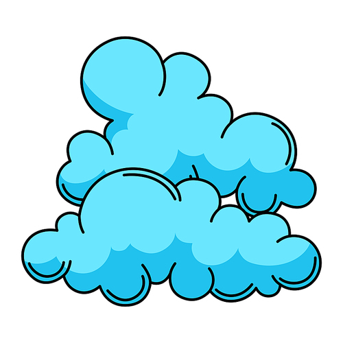 silized clouds. decorative  art. isolated vector illustration. symbol in cartoon style.