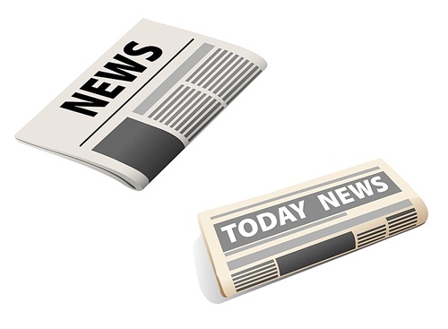 Two realistic newspaper icons isolated on white