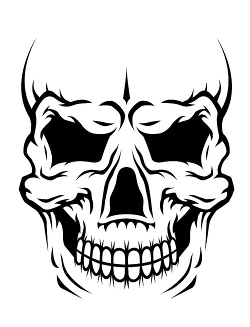 danger human skull for death concept or