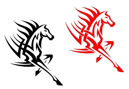 tribal mustang stallion for mascot or  design