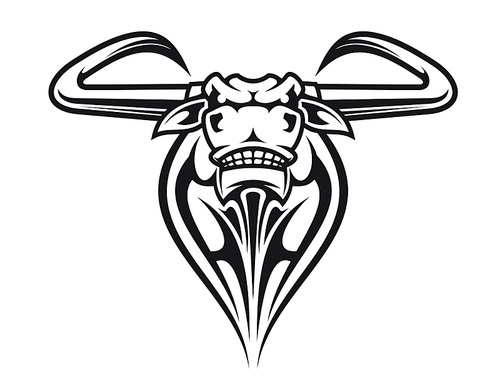 wild buffalo bull head for mascot or  design