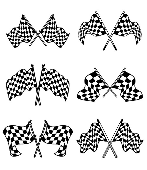 Checkered flags set for racing and autosport design