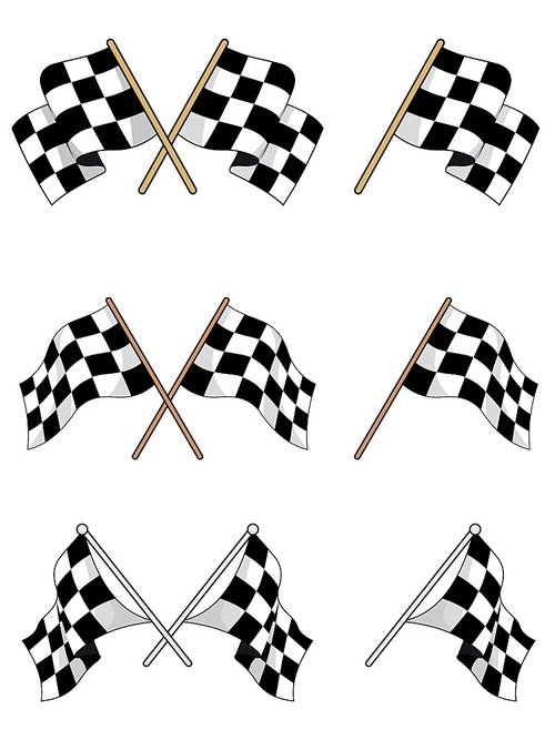 Set of racing checkered flags for sports design