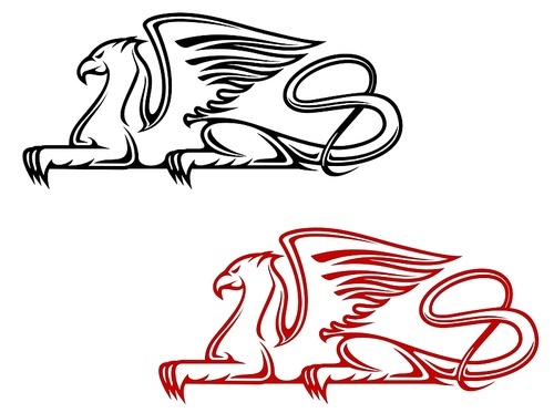 vintage griffin for heraldic or  design