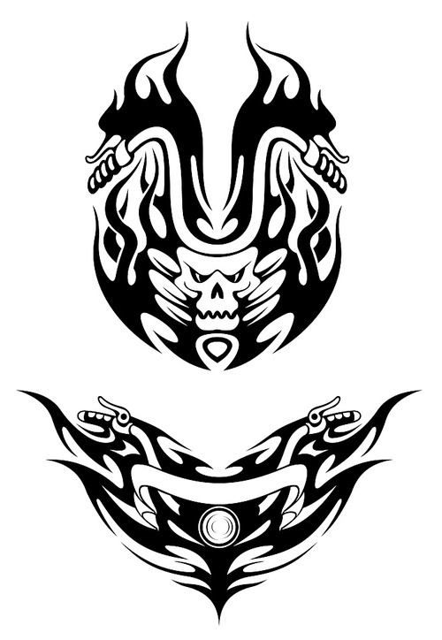 two bike s in tribal style for t-shirt design