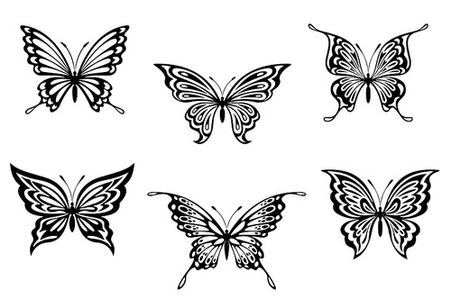 set of black butterflyes for  or embellishments