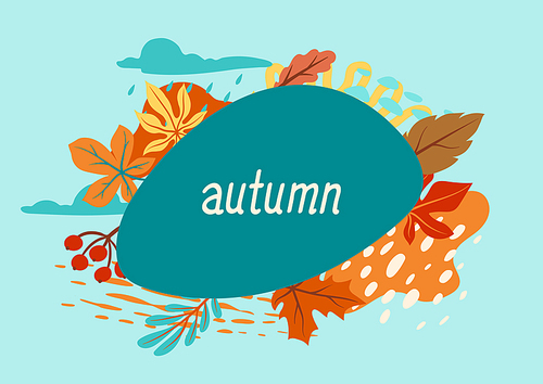 Floral background with autumn foliage. Illustration of falling abstract leaves.