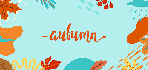 Floral background with autumn foliage. Illustration of falling abstract leaves.