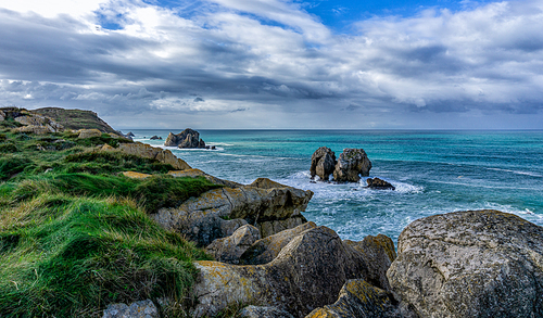 A rugged and wild coastline in Cantabria in northern Spain