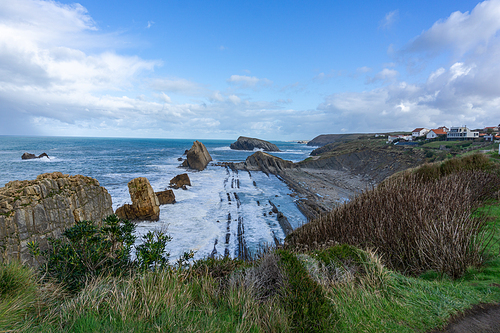 A rugged and wild coastline in Cantabria in northern Spain