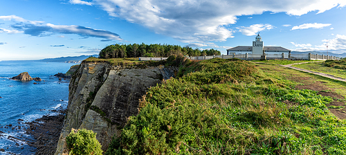 A panorama view of the Cabo de Busto lighthouse