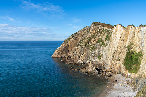 A view of the Playa de Silencio beach in Asturias on the north coast of. Spain