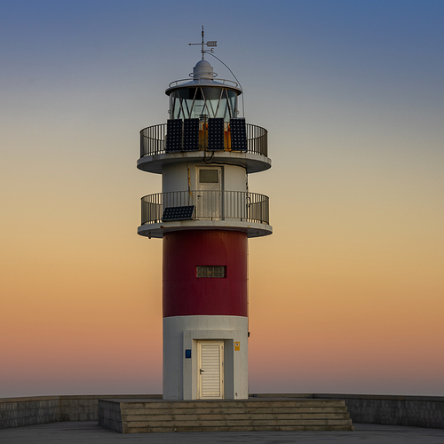 the Cabo Ortegal lighthouse on the coast of Galicia at sunrise