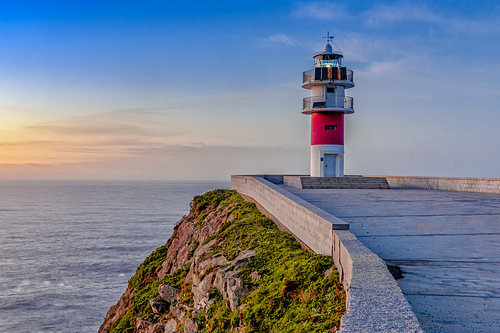 the Cabo Ortegal lighthouse on the coast of Galicia at sunset