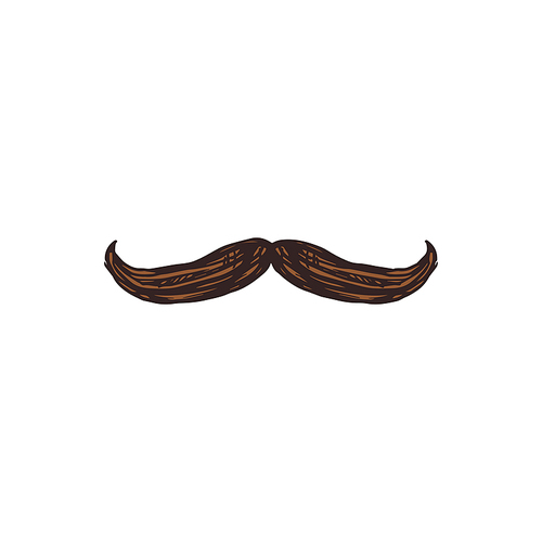 Man mustaches barbershop or Movember day isolated symbol. Vector Cinco de mayo carnival moustaches