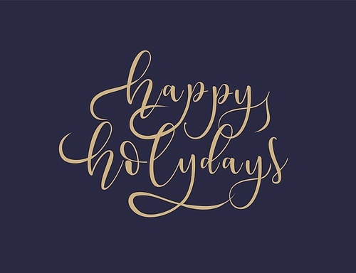 Merry Christmas and happy New Year set with lettering typographic composition for the poster and greeting card. Calligraphy for winter holiday. Vector illustration