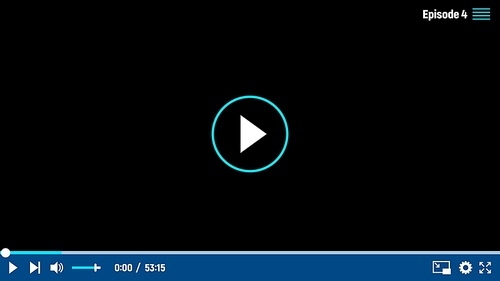 Video player interface vector template, skin ui design with play button, menu bar and slider on black empty screen, sound and settings signs. Digital multimedia online content and movie playing