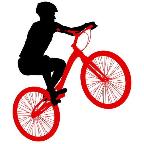 Silhouette of a sports cyclist on a white background.