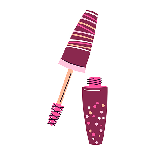 Illustration of mascara. Make up item. Beauty and fashion abstract image.