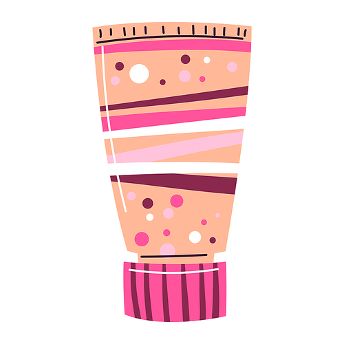 Illustration of foundation in tube. Make up item. Beauty and fashion abstract image.