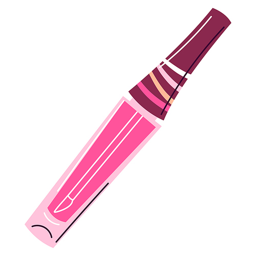 Illustration of lip gloss. Make up item. Beauty and fashion abstract image.