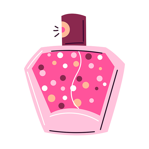 Illustration of perfume bottle. Perfumery item. Beauty and fashion abstract image.