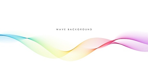 Vector abstract colorful flowing wave lines isolated on white background. Transparent design element for technology, science, music or modern concept.