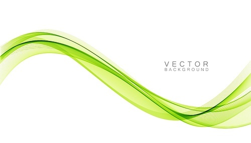 Abstract vector background, color flow waved lines for brochure, website, flyer design. Green Transparent smooth wave