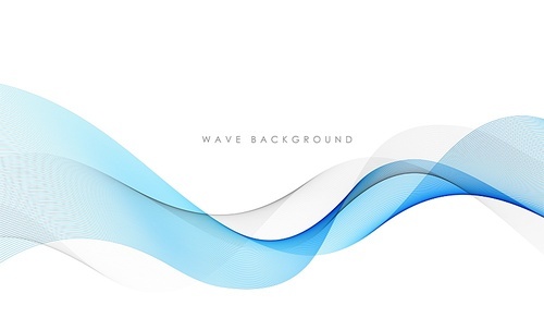 Vector abstract blue colorful flowing wave lines isolated on white background. Transparent design element for technology, science, healthy modern concept. Blue wavy lines