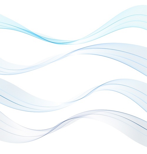 Vector abstract blue colorful flowing wave lines isolated on white background. Transparent design element for technology, science, healthy modern concept.