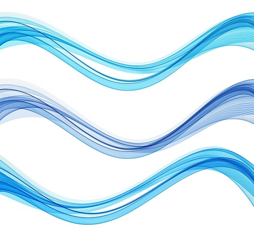 Vector abstract blue colorful flowing wave lines isolated on white background. Transparent design element for technology, science, healthy modern concept.