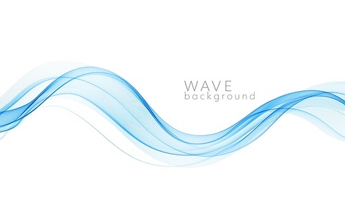 Vector abstract blue colorful smoke flowing wave lines isolated on white background. Transparent design element for technology, science, healthy modern concept.