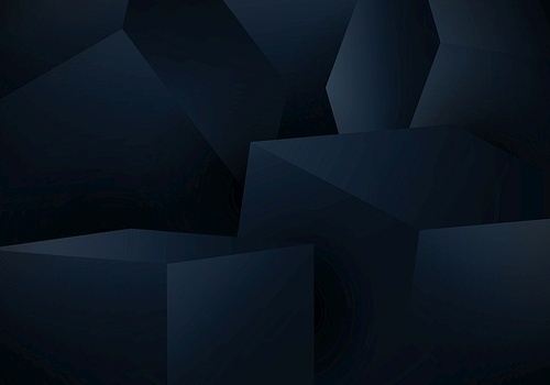 Abstract 3D blue cube box on dark background. Vector illustration