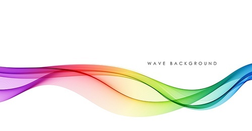 Vector abstract colorful flowing wave lines isolated on white background. Transparent design element for technology, science, music or modern concept.