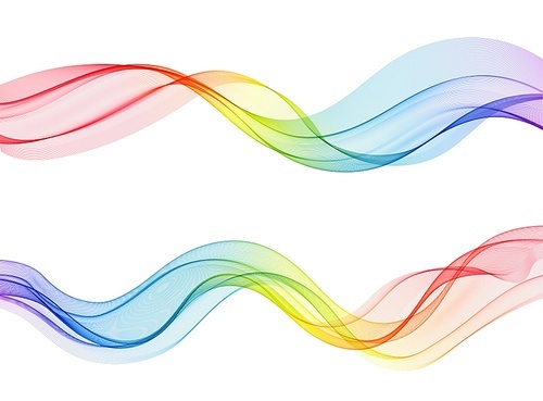 Vector abstract colorful spectrum flowing wave lines isolated on white background. Transparent design element for fashion, music or modern concept