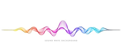 Vector background with spectrum color abstract wave dots. Modern science banner halftone effect. Music equalizer or soundwave concept