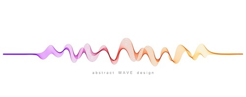 Vector background with spectrum color abstract wave . Modern science banner . Music equalizer or soundwave concept