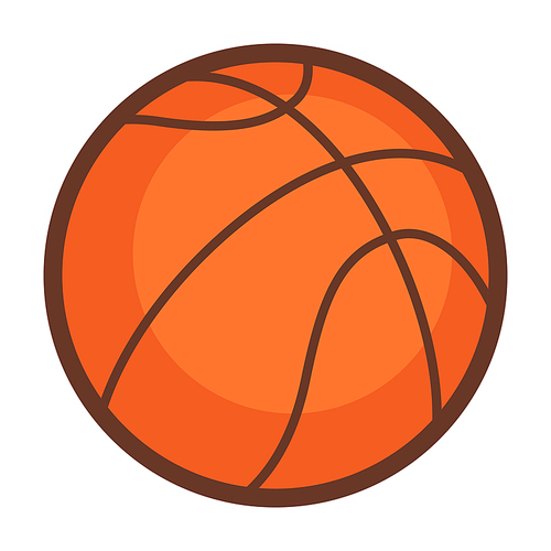 Icon of basketball ball. Stylized sport equipment illustration. For training and competition design.