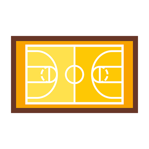 Icon of basketball court. Stylized sport equipment illustration. For training and competition design.