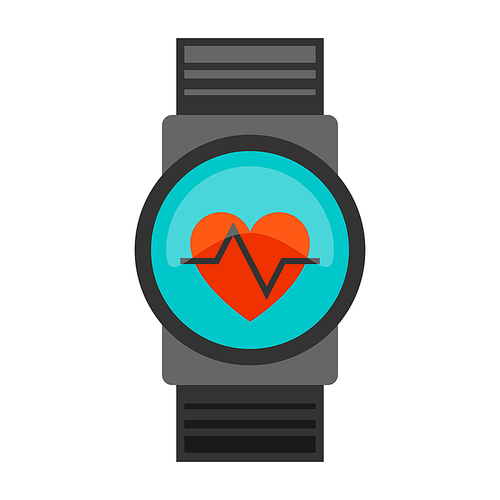 Icon of heart rate monitor. Stylized sport equipment illustration. For training and competition design.