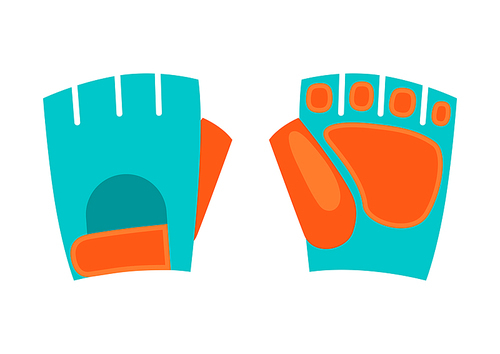 Icon of gloves. Stylized sport equipment illustration. For training and competition design.