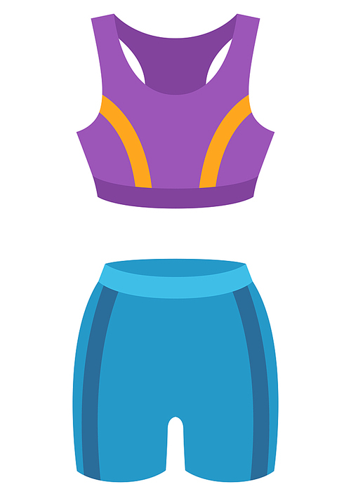 Icon of top and shorts for training. Stylized sport equipment illustration. For training and competition design.