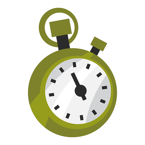 Icon of stopwatch. Stylized sport equipment illustration. For training and competition design.