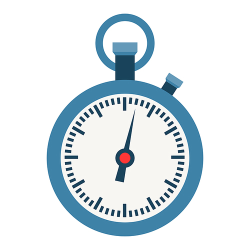 Icon of stopwatch. Stylized sport equipment illustration. For training and competition design.