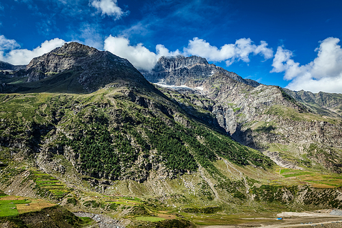 View of Lahaul valley in Himalayas. Himachal Pradesh, India