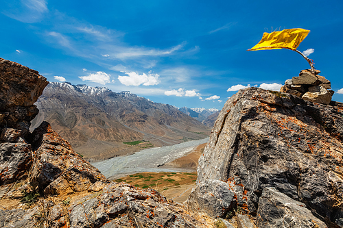 View of Spiti valley in Himalayas. Spiti valley, Himachal Pradesh, India