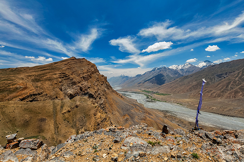 View of Spiti valley in Himalayas. Spiti valley, Himachal Pradesh, India