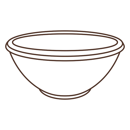 Illustration of cooking bowl. Stylized kitchen and restaurant utensil item.